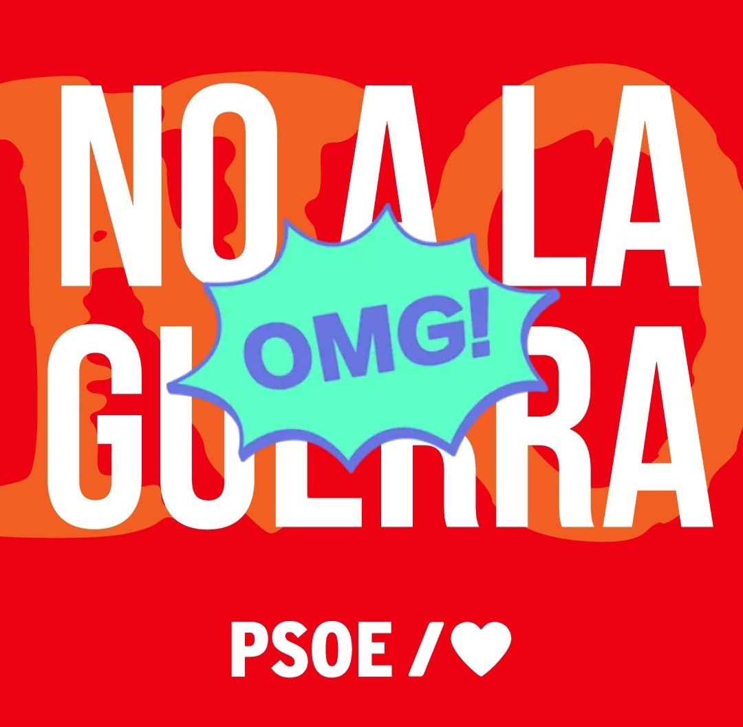 Ver al partido amigo del nazi Zelenski, el que apoya a la OTAN, el que vende armamento a los sionistas, el que mantiene bases americanas en territorio español... apelando al NO A LA GUERRA es una auténtica tomadura de pelo. Y que la gente se lo crea, es aterrador