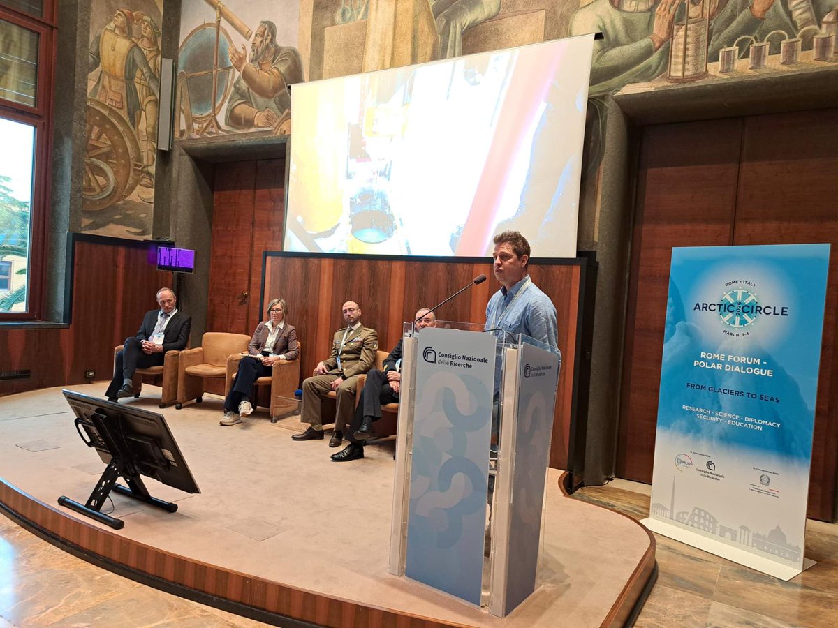 CNRDTA's tweet photo. 🔴 Live from @_Arctic_Circle #RomeForum
Session “Climate Research in Extreme Environments”, organized by @CNRDTA, moderated by Francesco Petracchini. Stefania Gilardoni @cnrisp presents “Testa Grigia Observatory”
Jacopo Gabrieli @cnrisp introduces “Ice Memory”
#DTACryo
#CNRIGG https://t.co/zL2BPHc2FA