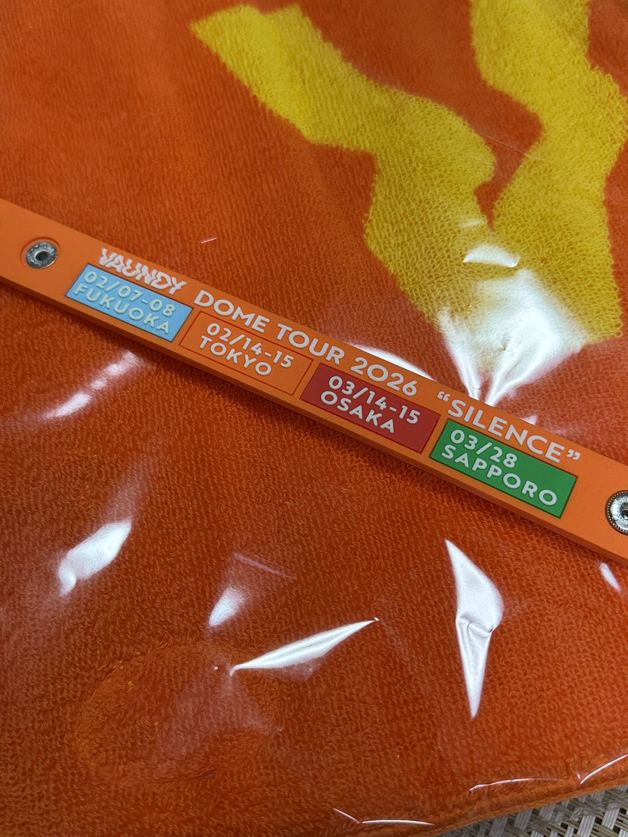 タオルとラババン買った。タオルは会場ごとに色が違う。行くのは大阪