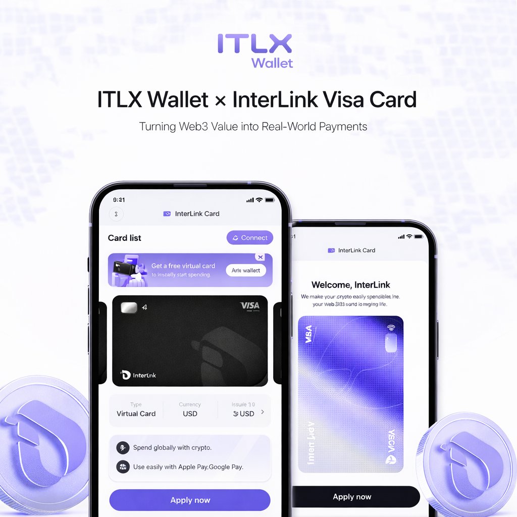 ITLX Wallet × InterLink Visa Card: Turning Web3 Value into Real-World Payments

InterLink is entering the next stage of ecosystem development. Not only creating value on-chain, but enabling that value to be used in real-world financial activity.

With the upcoming InterLink Visa