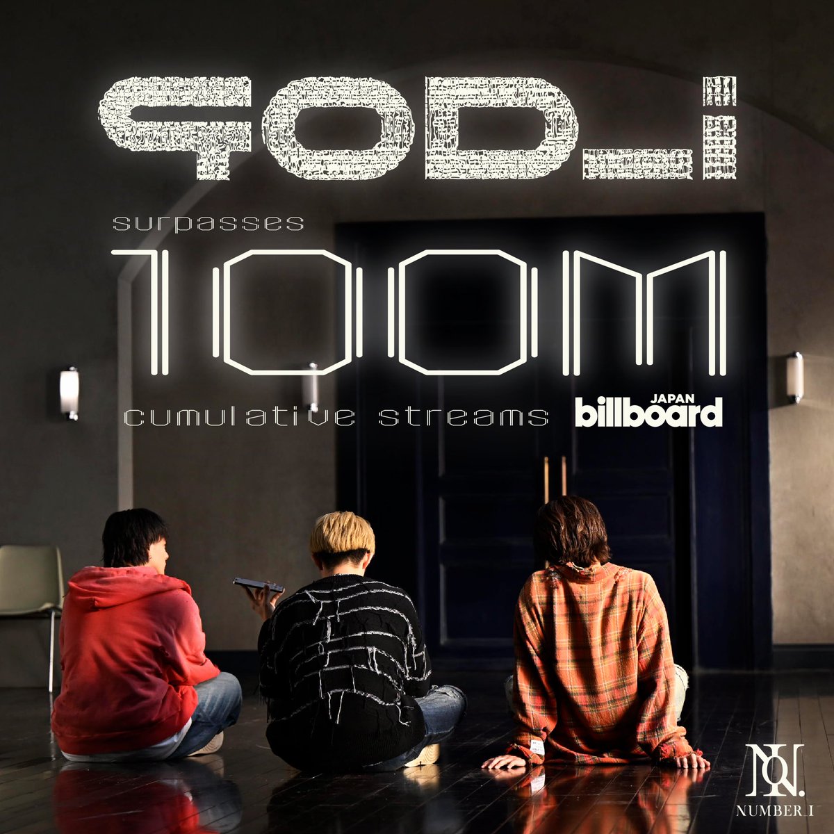 ｢GOD_i｣がBillboard JAPANチャートにおけるストリーミングの累計再生回数1億回を突破いたしました✨
iLYsの皆さま、いつもたくさんの愛をありがとうございます！

#GOD_i
#iLYsBIG_i
#Number_i_LYs

---

"GOD_i" has surpassed 100 million cumulative streams on the Billboard JAPAN chart✨