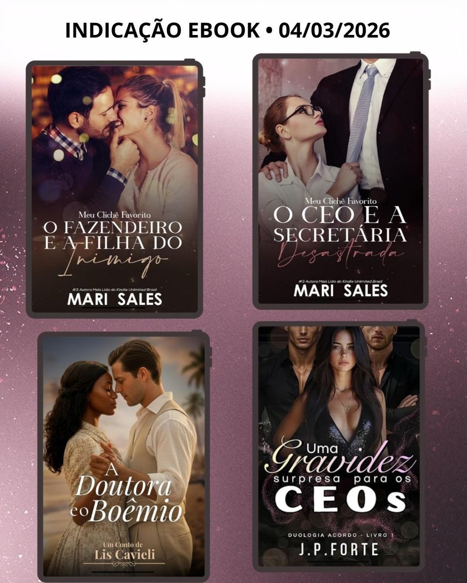 📚Indicação de contos !

💼 O CEO e a Secretária Desastrada
🔗amzn.to/4rdEGqd
🌾 O Fazendeiro e a Filha do Inimigo
🔗amzn.to/4r5i63j
🩺 A Doutora e o Boêmio
🔗amzn.to/4laZEou
🤰 Uma Gravidez Surpresa para os CEOs
🔗 a.co/d/0bDffgx9