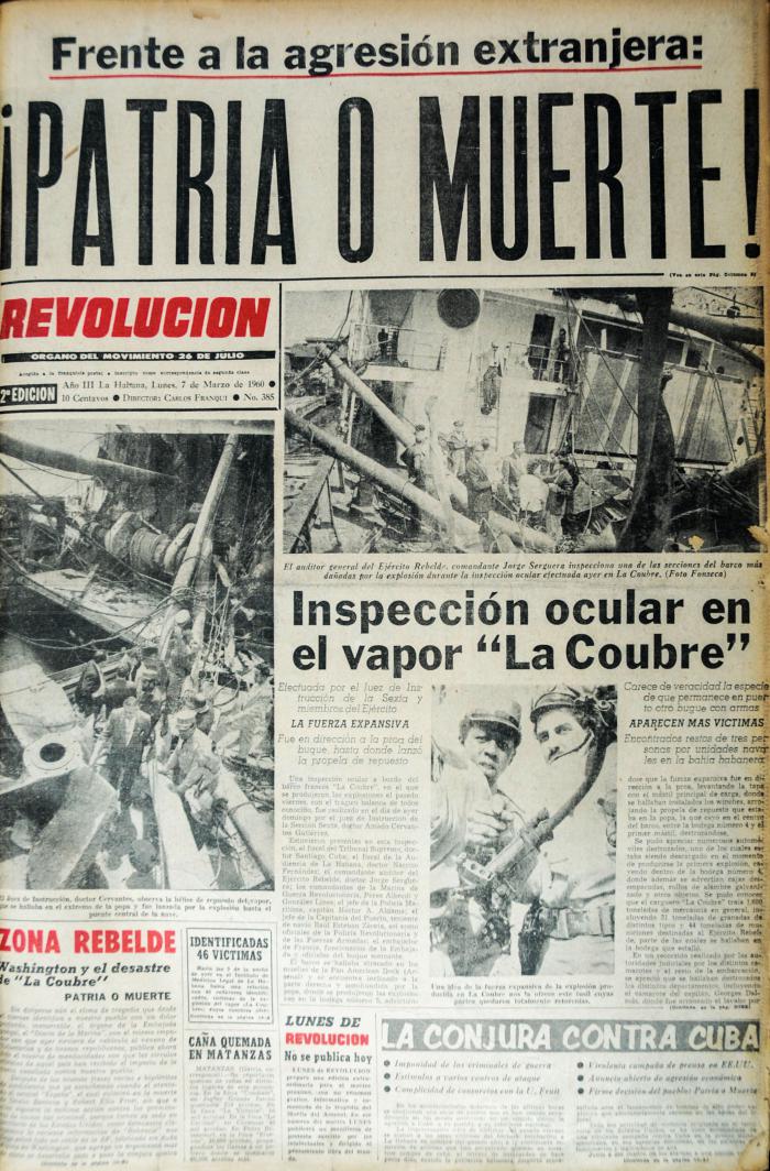 4 de marzo de 1960: el sabotaje al vapor La Coubre segó la vida de más de un centenar de cubanos. Frente al dolor y la agresión, #Fidel expresó una convicción que marcaría la historia de la Revolución: ¡Patria o Muerte!
Memoria, dignidad y firmeza del pueblo cubano.