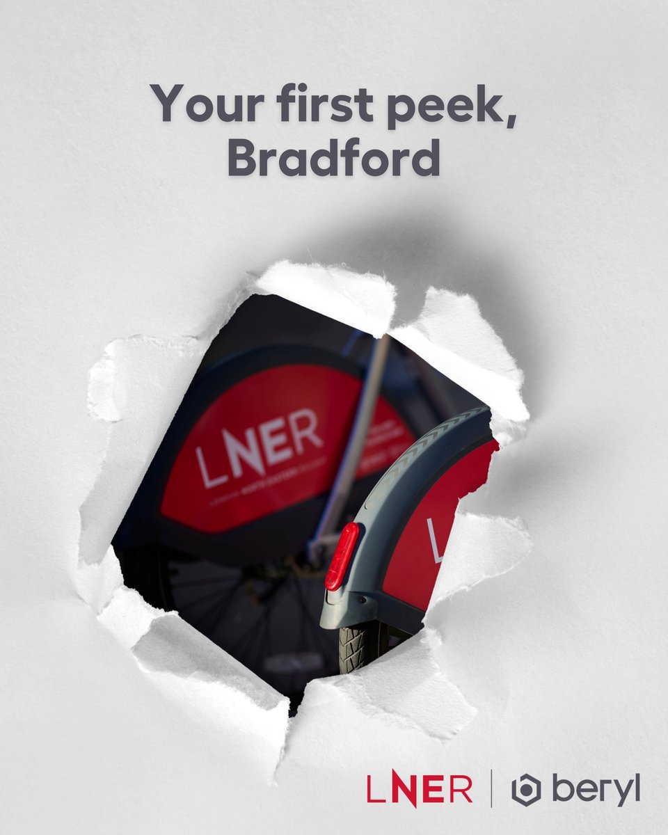 BerylBikes's tweet photo. 👀 Bradford… Your first peek at LNER Bradford Beryl Bikes.
Our launch event is taking place on Tuesday 10 March, more details coming soon! 🗓️
Get ready and download the Beryl app now: https://t.co/e6vmuFhXTB
@bradfordmdc @LNER #Bradford #ActiveTransport #BerylBikes https://t.co/K1HRVi9tXA