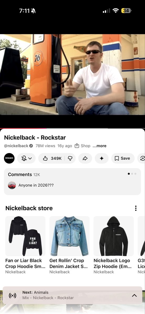 Jonesy1910's tweet photo. @DaleJr of all your career accomplishments, is appearing in a Nickleback vid your #1? 😂 

(I had no idea, this was funny to see) https://t.co/Tmozqz1PK3