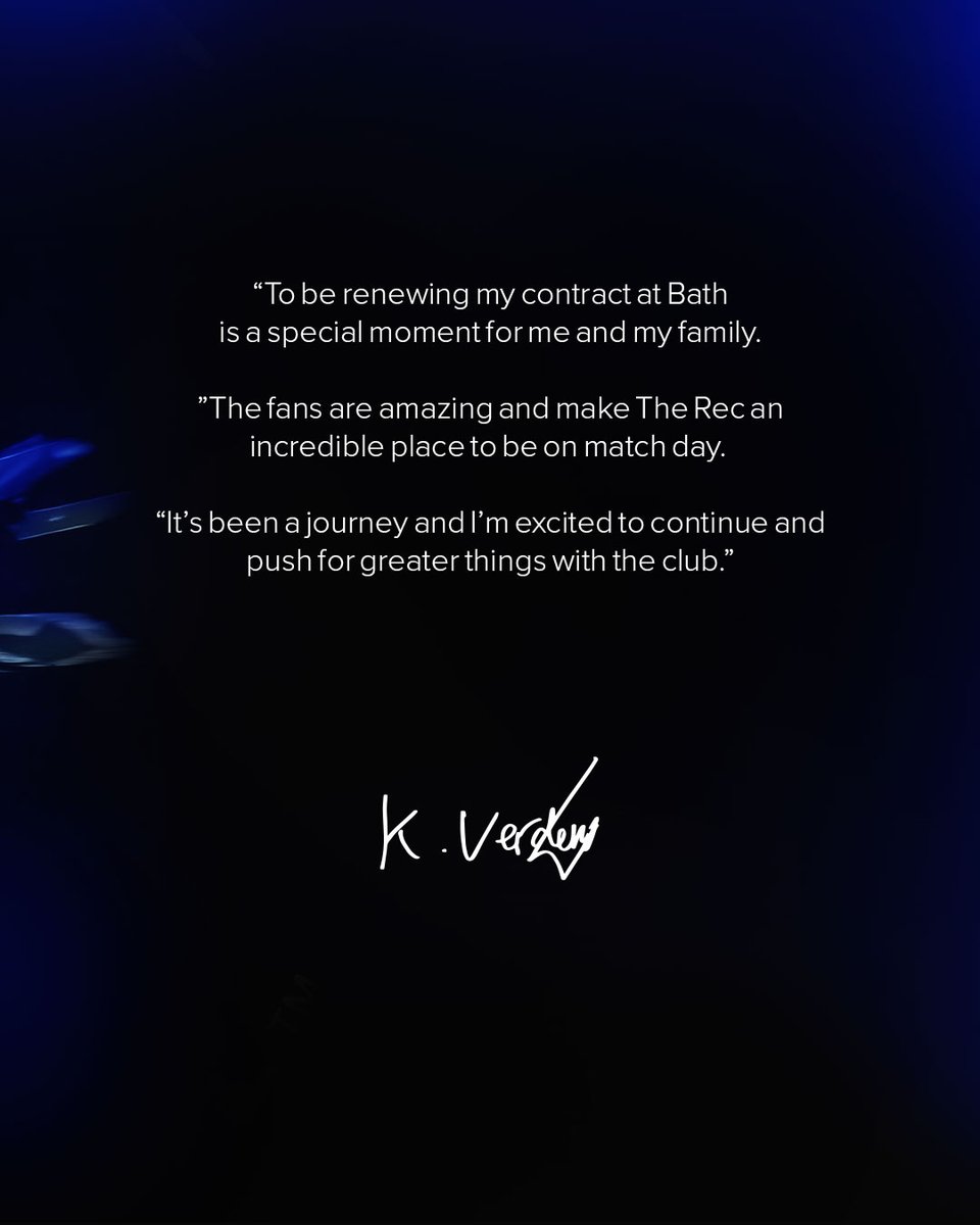 “It’s been a journey and I’m excited to continue and push for greater things with the club.”

Kieran Verden has agreed a new deal with Bath Rugby until 2027.

Full story🗞️👉 ow.ly/bZvn50Yp2TM

#OurJourney