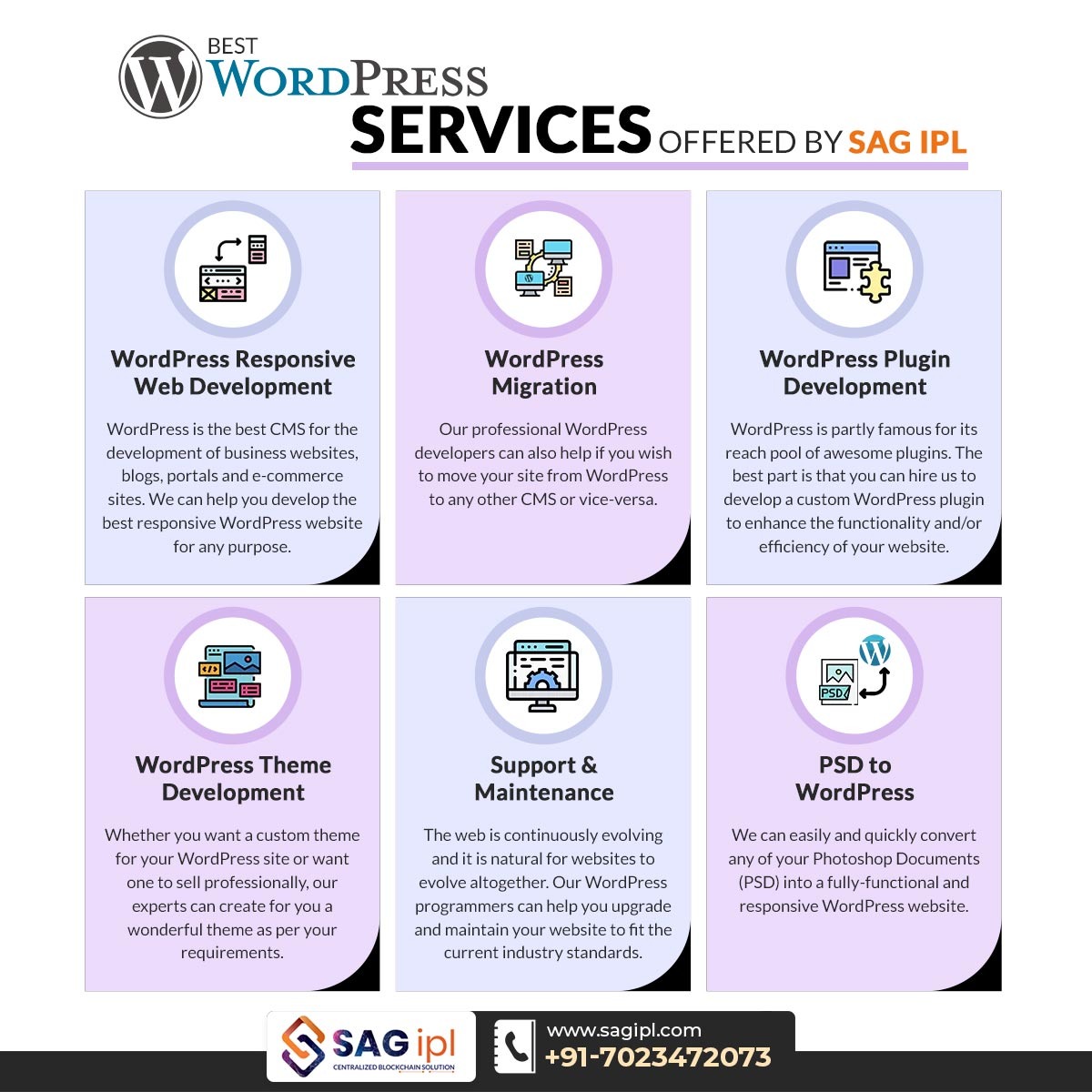 sag_ipl's tweet photo. Transform your digital vision into a high-performing reality with professional WordPress services from #SAGIPL—let’s build your success together!

𝐂𝐚𝐥𝐥: +917023472073
Website: https://t.co/z19EruAgep

#WordPressDevelopment #WebDesign #BusinessGrowth #CustomWordPress #Tech https://t.co/6Ay76YV53d