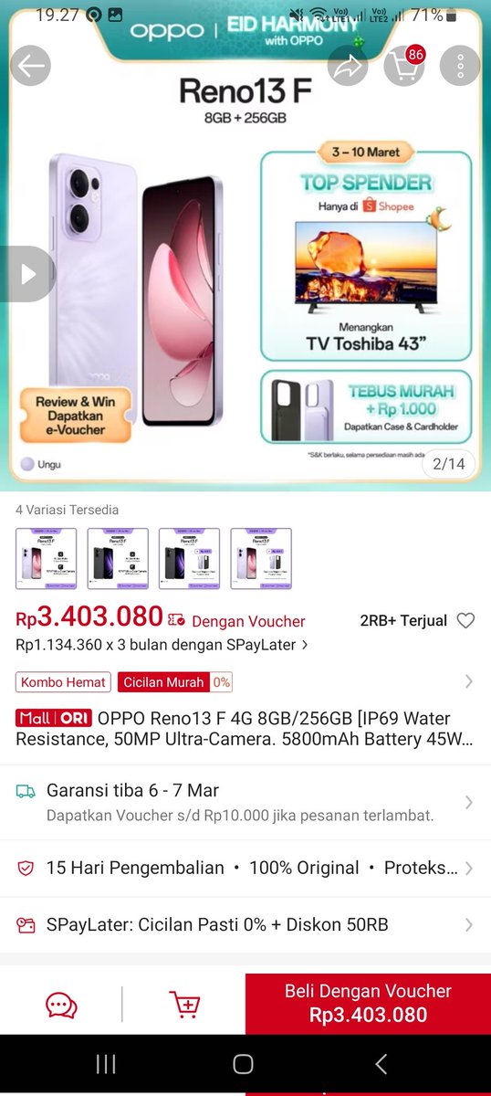 cs_victory's tweet photo. 3. Oppo Reno 13 F 
Belinya disini
👇👇👇
https://t.co/pInG0nJQKg https://t.co/KslatpSuiG