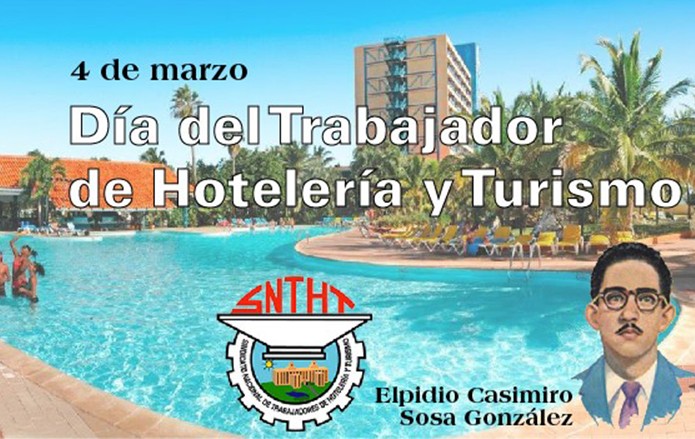 #CubaViveEnSuHistoria Día del Trabajador de la Hotelería y el Turismo se celebra cada año el 4 de marzo, fecha elegida en conmemoración del natalicio de Elpidio Casimiro Sosa Gonzales, combatiente caído en las acciones del ataque al cuartel de Bayamo. Feliz Día #CubaMined