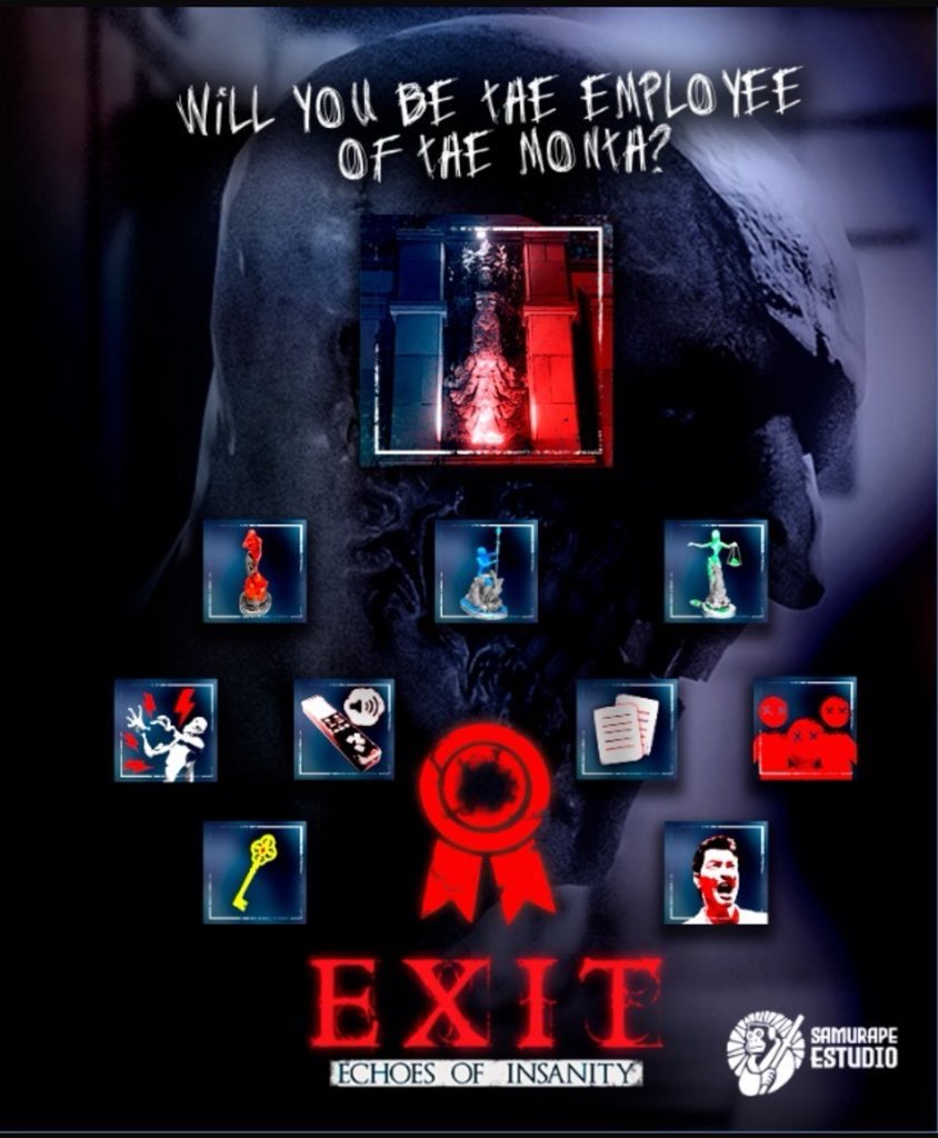 Samurapestudio's tweet photo. Madness has its rewards!

Today we’re sharing the official trophies for Exit: Echoes of Insanity

Will you be able to unlock them all?

More news coming very soon
#ExitEchoesOfInsanity #IndieGame #VideoGames #GameDev #IndieDev #Gaming #HorrorGame #UnrealEngine #Steam https://t.co/w2zpspMw70