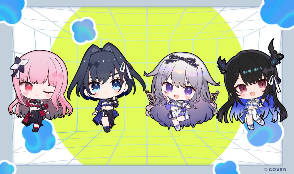 アキ・ローゼンタール ,星街すいせい ,ロボ子さん ,常闇トワ 「・・・✧ お仕事イラスト ✧・・・ 「hololive SUPER EXPO 2」|柏瀬かるね🐾のイラスト