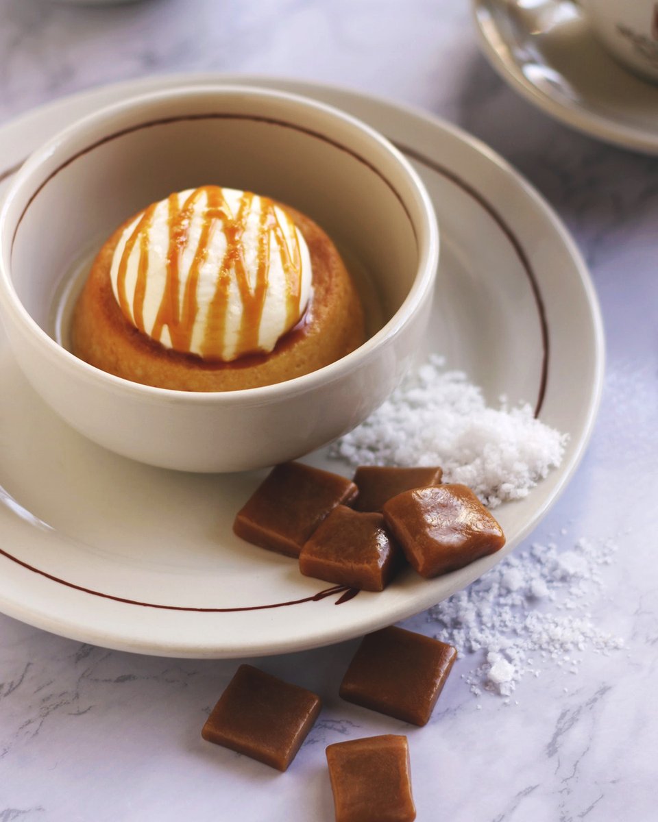 Our Salted Caramel Tres Leches is the answer to all your salty-sweet cravings! It's made with 3 different kinds of milk and caramel syrup, topped with whipped cream, and finished with caramel syrup and a sprinkling of sea salt. Available for pre-order. #MBakery #BakedFreshDaily