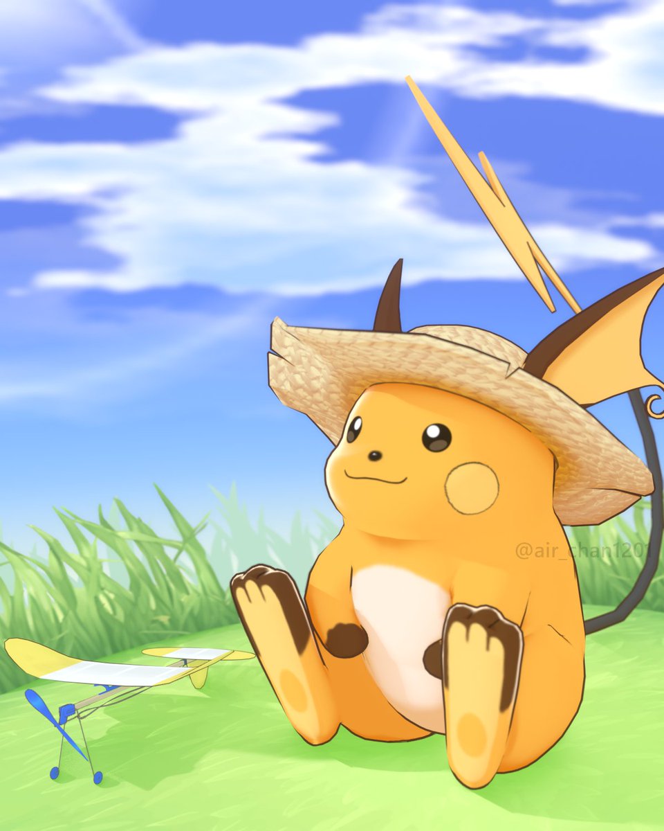 遊び疲れて、ひとやすみ。
去年の夏に作りました🌻

#ライチュウ #pokemonfanart #b3d