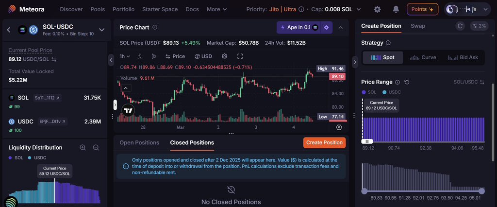 Jaypee_Sol's tweet photo. The long-awaited @MeteoraAG New Dynamic Terminal just launched 🚨

Making liquidity provision easier, better, and smoother for the LP army has been a core focus for the team.

With this new UI, liquidity provision has improved significantly.

Access the UI via: https://t.co/gL4KLQstYV

Here are some standout features that caught my attention:

✅ Bin Steps Navigation: Seamlessly move between different bin steps directly from the Liquidity page.  

✅ Richer Pool Information: Holder stats, swap data, average fee per minute, and more are now integrated into the pool section, no more digging required.  

✅ Chart Front and Centre: The token chart is now a core UI element, making entry and exit decisions smoother.

Overall, the UI is clean, functional, fast and trader focused. Fully made for @met_lparmy 

What feature(s) are you most excited about?