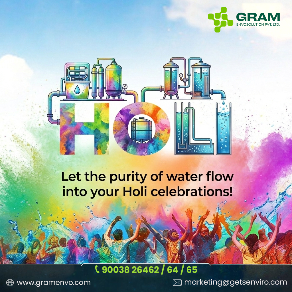 GramEnvo's tweet photo. Celebrate the festival of colors with care and consciousness! 🌈💧
This Holi, let purity flow and sustainability shine.

At GRAM Envosolution Pvt. Ltd., we believe every drop matters.

📞 90038 26462 / 64 / 65
🌐 https://t.co/vxtz6KSyJW

#HappyHoli #Holi2026 #EcoFriendlyHoli https://t.co/TPDoYCuAcj