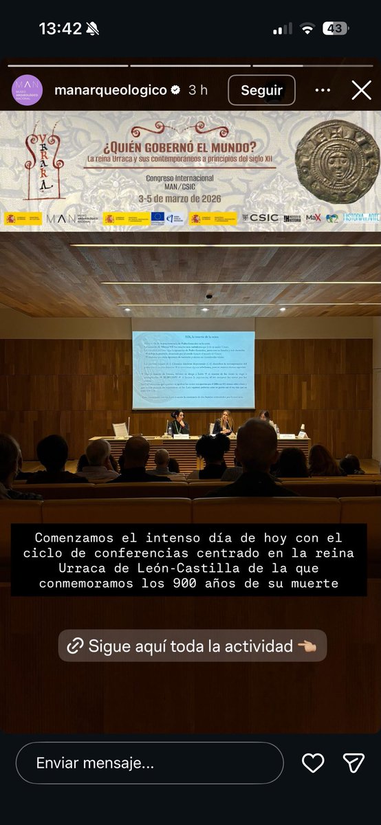 Error garrafal del <a href="/MANArqueologico/">Museo Arqueológico Nacional</a>.

Urraca fue reina de la Corona de León, integrada por los reinos de León, de Galicia y de Castilla.

Eso de “Urraca de León-Castilla” no existe ni se utiliza (por fin) por la historiografía.

MENUDA DECEPCIÓN DE INSTITUCIÓN 
#leonesp #Urraca