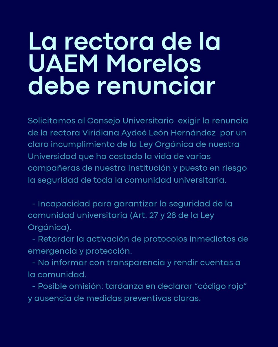 Exigen la renuncia de la rectora de la <a href="/uaemorelos/">UAEM</a> por el feminicidio de la joven universitaria Kimberly Joselin Ramos Beltrán, Según las Estadísticas Institucionales de la Unidad de Género de la UAEM, en el año 2024 se registraron 67 casos totales de violencia #Morelos