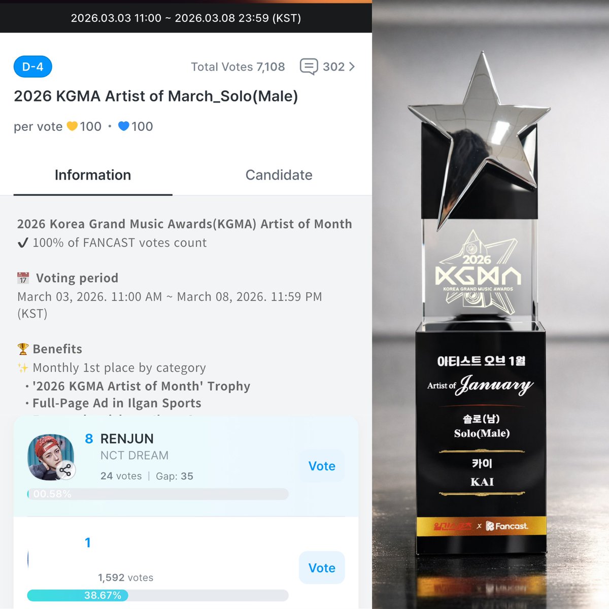 ตามหาเหรินชินและคนรักอินจุนจำนวนมากมาพิชิตภารกิจ เอาถ้วยรางวัลในนามของ “เหรินจวิ้น” (solo male artist) ด้วยกันค่ะ 

ชนะโหวต = 🏆 ส่งถึงน้องอินจุน

✅ คิดจากคะแนนโหวตแอป Fancast 100%

⏳ เหลือ ~4 วัน

อยากได้กันมั้ยย ถ้วยรางวัลชื่อน้อง😭🙏🏻

#โหวตนี้เพื่อเหรินจวิ้น #VoteforRENJUN