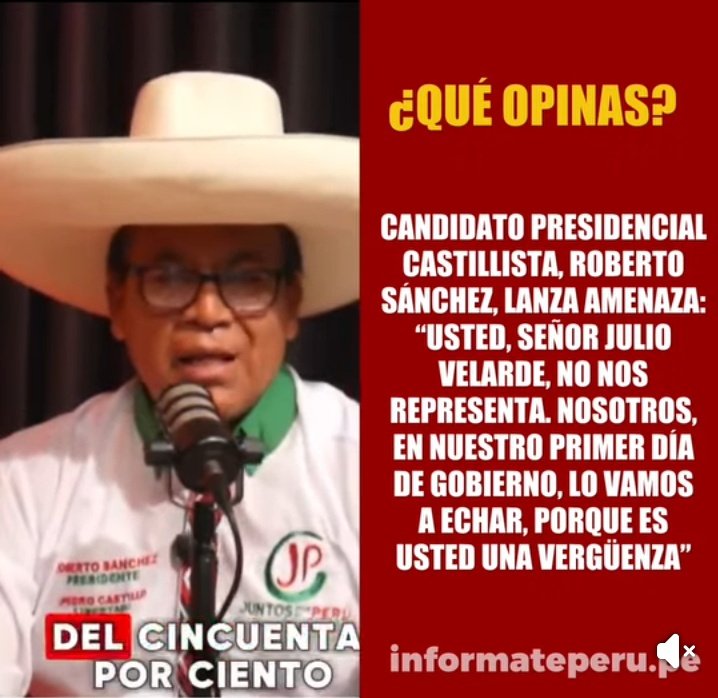 El candidato  Sendero comunista Roberto Sanchez, apresurado por ASALTAR el BCR del Perú 🇵🇪.