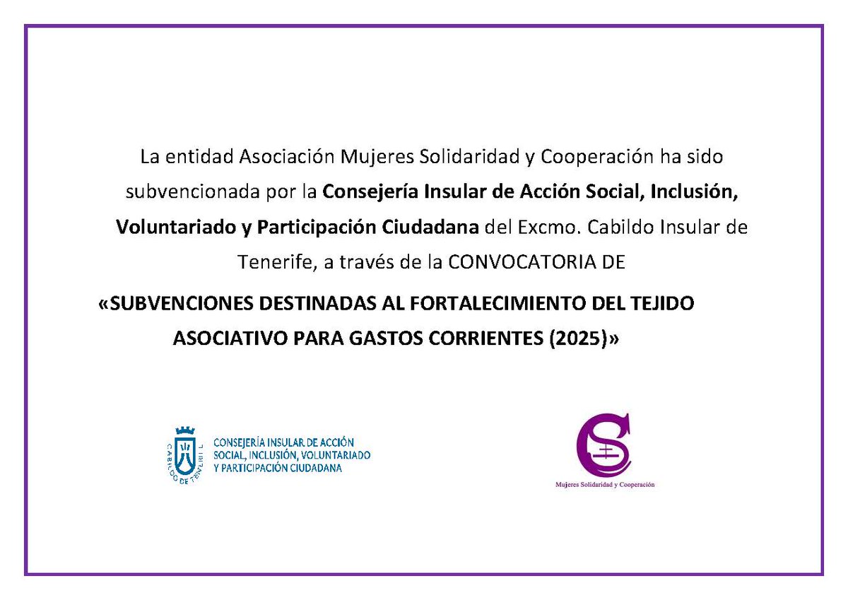 Mujeres Solidaridad y Cooperación tweet media