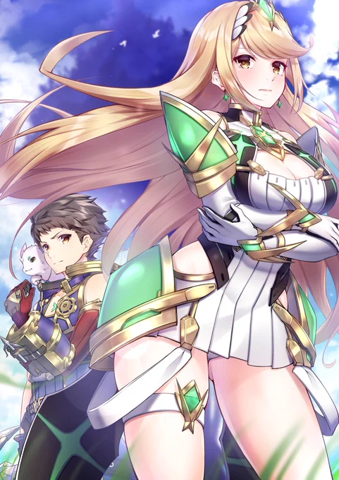 少し昔のものですが、アカウント活発にしたいので過去絵再掲させてください ゼノブレイド2にどハマりしてた時のイラスト