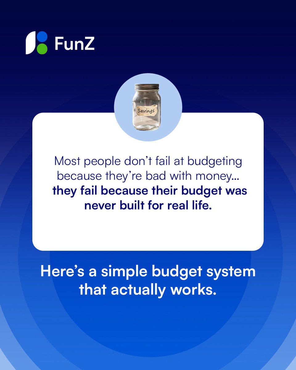 FunZ_NG's tweet photo. Think your budget isn’t working? 💸
Chances are, it wasn’t built for real life.
Here’s a simple system that actually works 👇

#Funz #SmartBudgeting #MoneyManagement #FinancialFreedom #BudgetTips https://t.co/ZyWbJioRxr