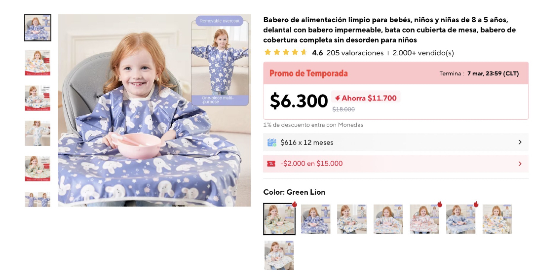 DescuentosRata's tweet photo. 👶🏿 Babero del tamaño de una carpa para que la bendi no se manche a $6.300 en AliExpress.

🔗 https://t.co/tEIGRkblzD https://t.co/vF4wyHohy5