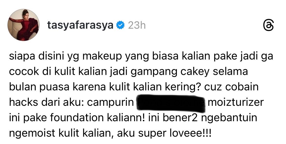 antonunpad's tweet photo. KALAU HACKS DARI TASYA FARASYA MAHHH PASTI GAK KALENG KALENG‼️😩👏🏻

Makasihhh memong, jadi tau nih rahasia makeup nempel pol dan gak ngecrack, biar tetep stay walaupun bukber sampe subuh jabanninn 🤣🤍 https://t.co/wxgJyMcSyR