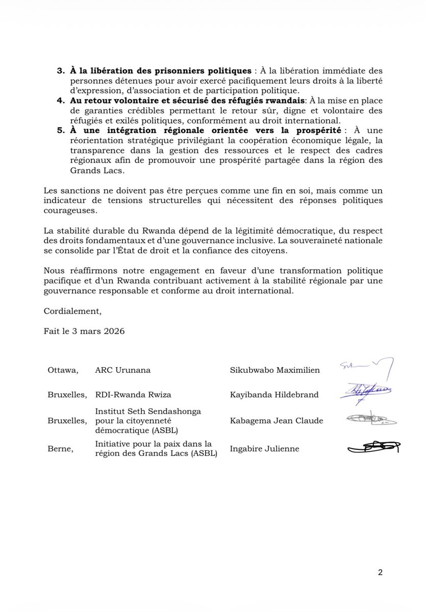 Nous saluons la mise en place des sanctions contre les #RDF par les #USA. La crise humanitaire/sécuritaire en RDC est la conséquence de l'inexistance de l'Etat de Droit au Rwanda. Nous appelons à plus de pressions pour imposer au #FPR l'ouverture de l'espace politique au  Rwanda.
