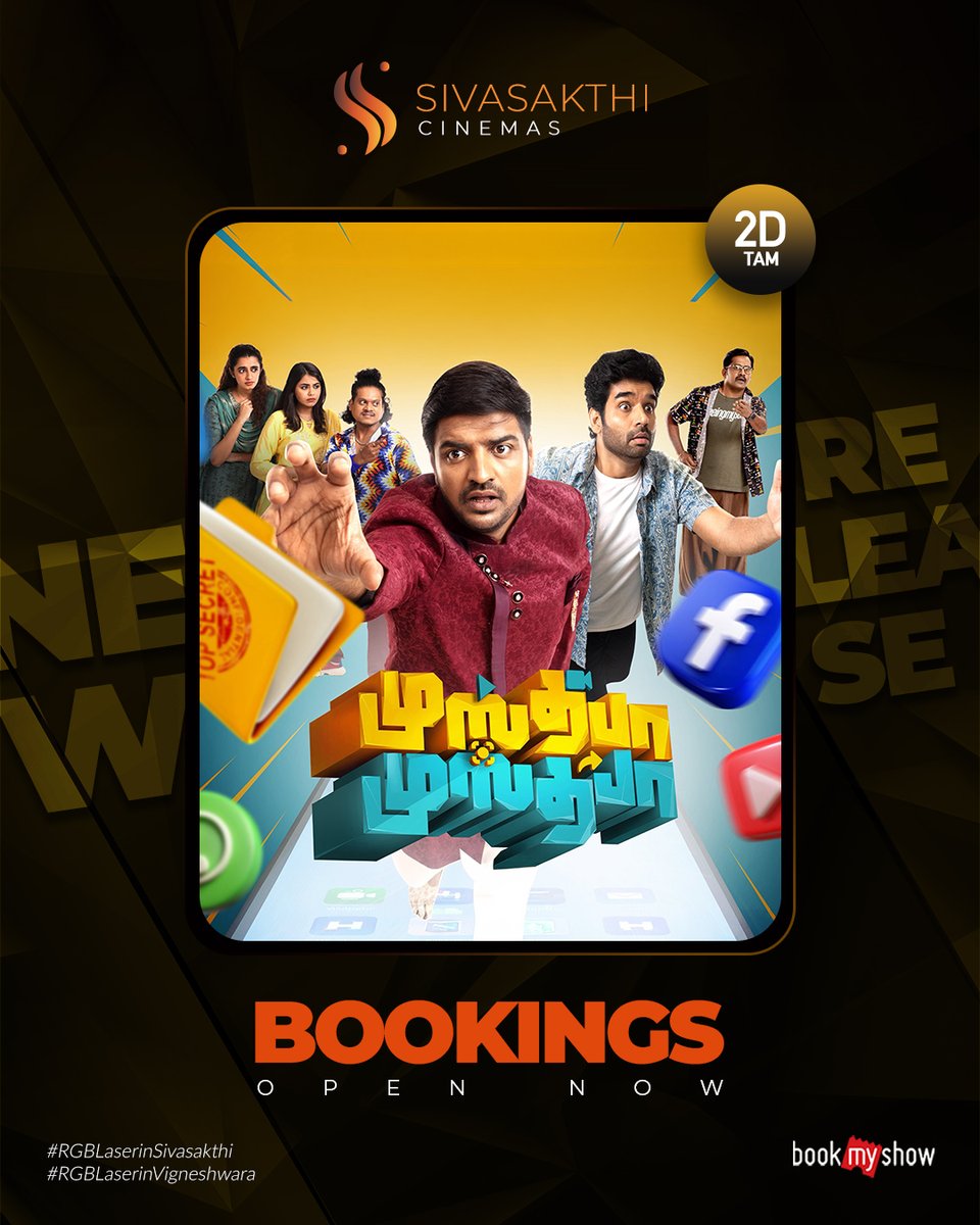 Get ready for a laugh riot on the big screen!

Musthafa Musthafa brings chaos, comedy and crazy fun as social media madness takes over real life! 🤯🎬
Catch this full-on entertainer in 2D Tamil at Sivasakthi Cinemas.

Bookings Open Now. 🎟️

#MusthafaMusthafa #SivasakthiCinemas