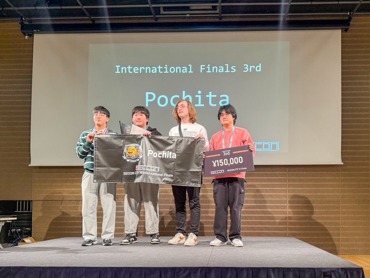 secconctf's tweet photo. SECCON CTF 14 Standings
 International Finals 3rd
Pochita

#SECCON #CTF https://t.co/b4ZTIVHSPF