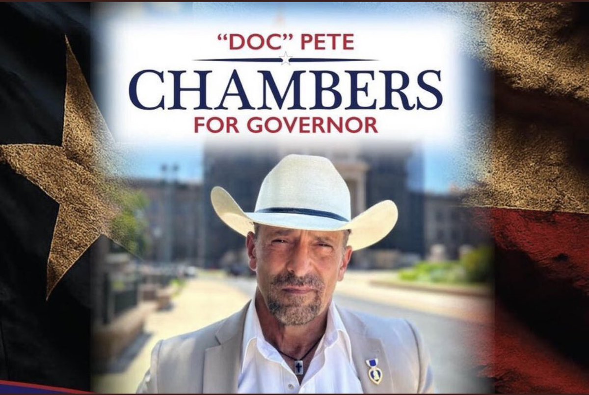 Regardless of the results, I am proud to have supported Pete “Doc” Chambers. 

A man of strength, courage, faith, grit, and resolve. Texas needs someone with operational and legislative solutions for the problems facing this state. And, Doc had a plan for both. 

11% of Texans