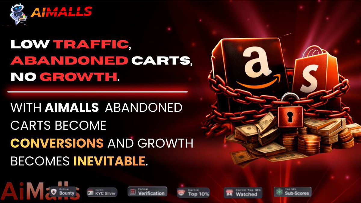 ai_malls's tweet photo. TRAFFIC WITHOUT SALES?

Low traffic. Abandoned carts. Stalled growth. 

That’s the problem.

Why AIMALLS? Targeted traffic. Stronger conversions. Built-in momentum. 

Less hoping. More selling.

Grow with AIMALLS. 🚀

#AiMalls #AIT #ecommerce $AIT https://t.co/kHGqe1oj4t