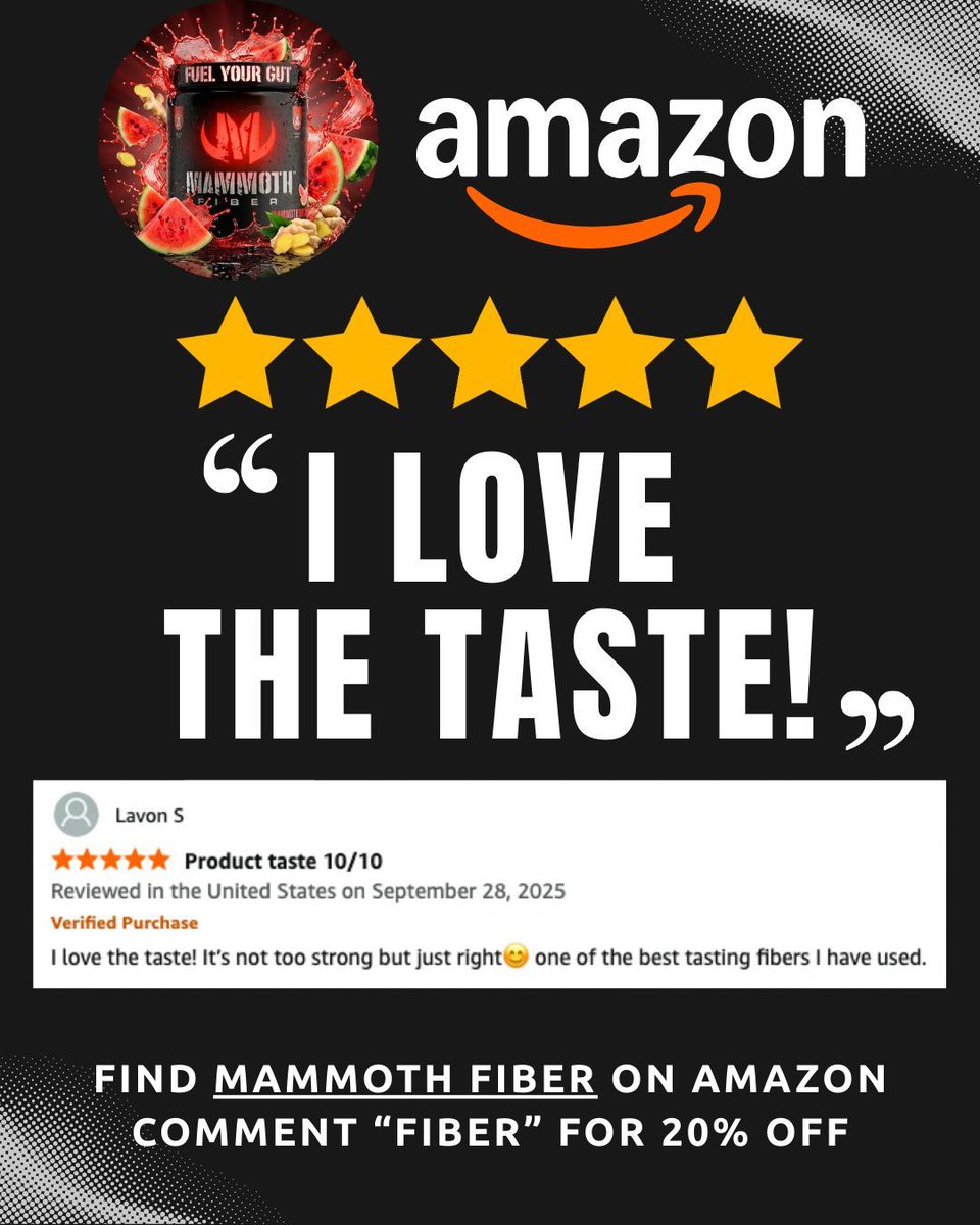 GetMammothFiber's tweet photo. Link in BIO. Comment “FIBER” for 20% off!

#GetMammothFiber #fiber #guthealth #digestivehealth #highfiber https://t.co/2TIorSke7w