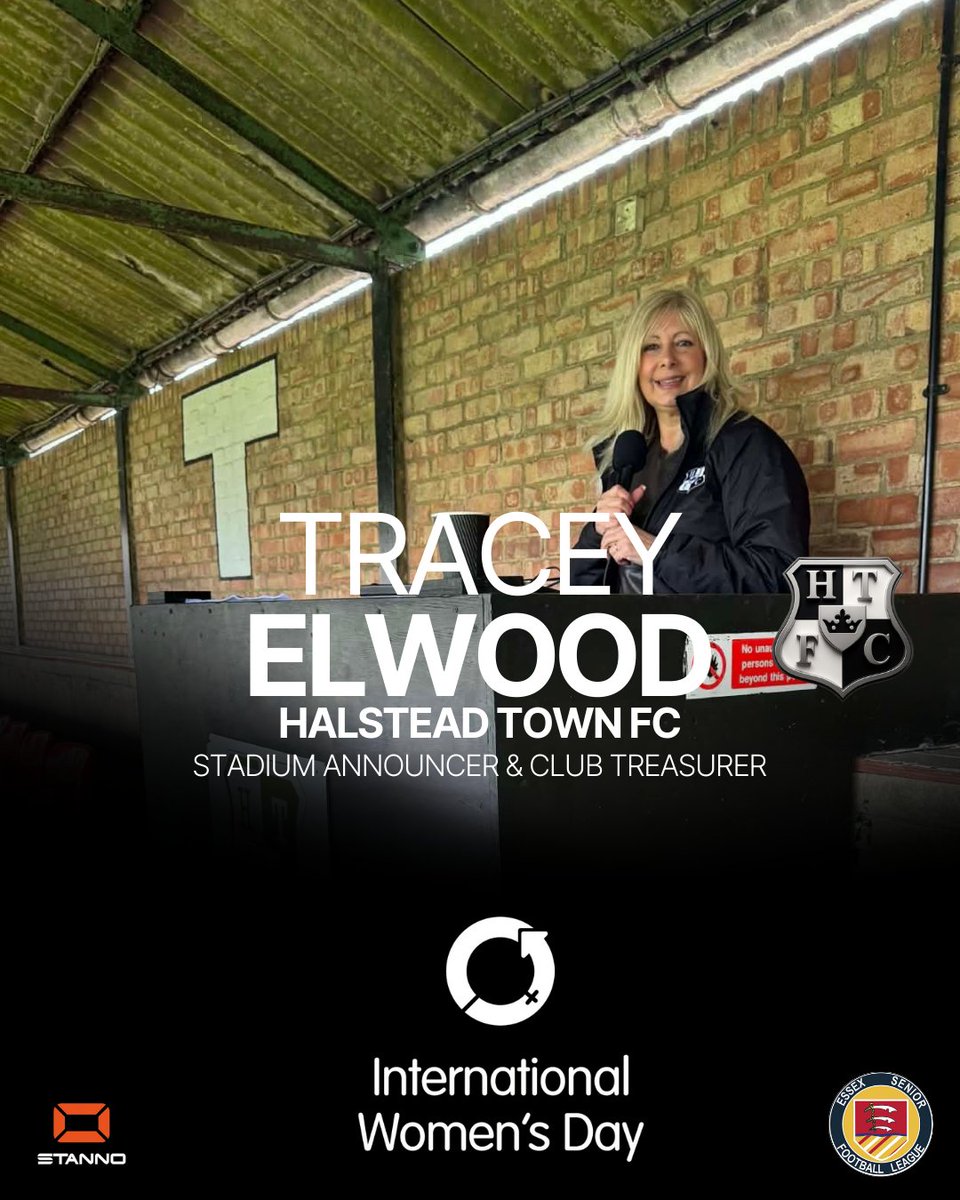 EssexSenior's tweet photo. For International Women's Day, we’re spotlighting the incredible women who keep the Essex Senior League running behind the scenes 💜♀️✨️

​First up, meet Tracey Elwood from @HalsteadTownFC!

We sat down with Tracey to discuss her vital role at the club 🎙 

​#IWD2026 #ESL https://t.co/QSGKW7mepl