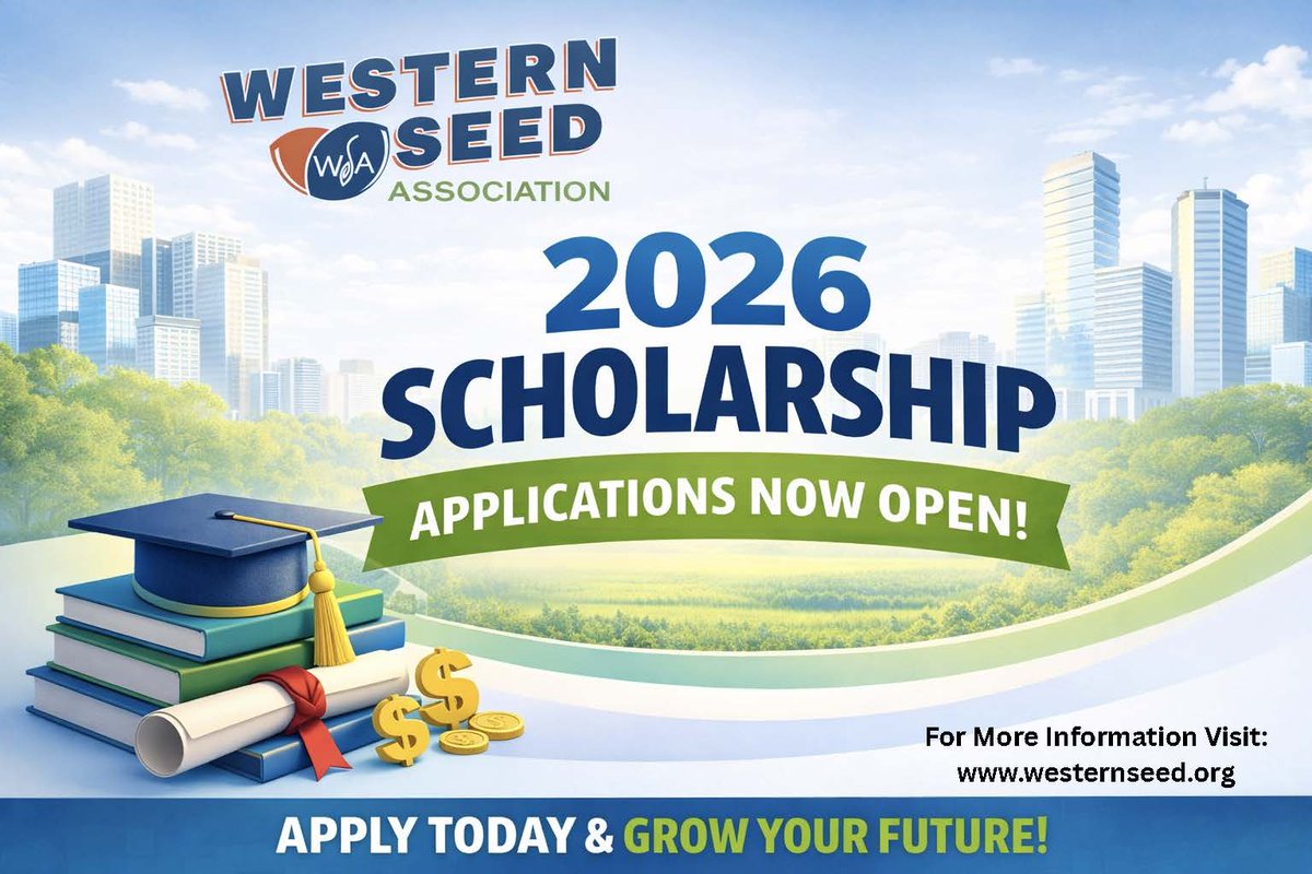 WesternSeed's tweet photo. 🌱 Grow Your Future with WSA
WSA 2026 Scholarship Application is open!
Click the link below to apply now!
https://t.co/DfReInD9oC https://t.co/H7swyhwIba