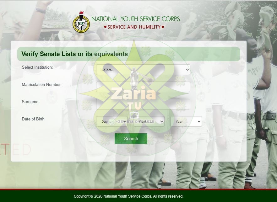 Zaria_Tv's tweet photo. 🚨 UPDATE 🔥 ABU, Zaria has uploaded Senate List to NYSC portal! NOTE: New Reg. till June, 2026. Check ur name below: 👇 Graduation List:
https://t.co/zrpxSFS9dM
Senate List:
https://t.co/IYuZWIRn5J https://t.co/aFpV2uNmfz