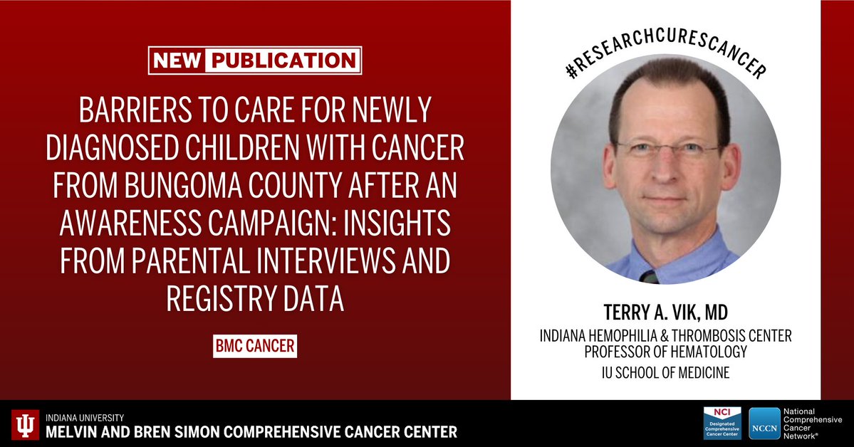 IUCancerCenter's tweet image. Learn from a new article published in BMC Cancer by the cancer center’s Terry A. Vik, MD, and colleagues. Read more: ow.ly/yn6a50Y8YBB. #ResearchCuresCancer #NCIcomprehensive