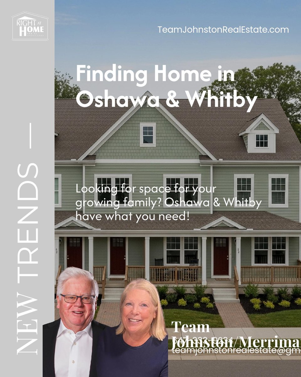 Team_Johnston's tweet photo. Growing family? Oshawa &amp; Whitby have your perfect home! 🏡✨ Dive into spacious 3+ bed options with avg. prices dipping to $818K. With more listings and homes staying on the market longer, your ideal match is waiting. Ready to plant roots here! 🌳 #DurhamFamilyLiving https://t.co/hq89XCapg8