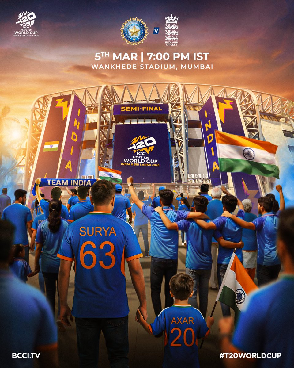 All roads lead to the iconic Wankhede Stadium 🛣️🏟️

The semi-final beckons for #TeamIndia 🇮🇳

#T20WorldCup | #MenInBlue | #ENGvIND