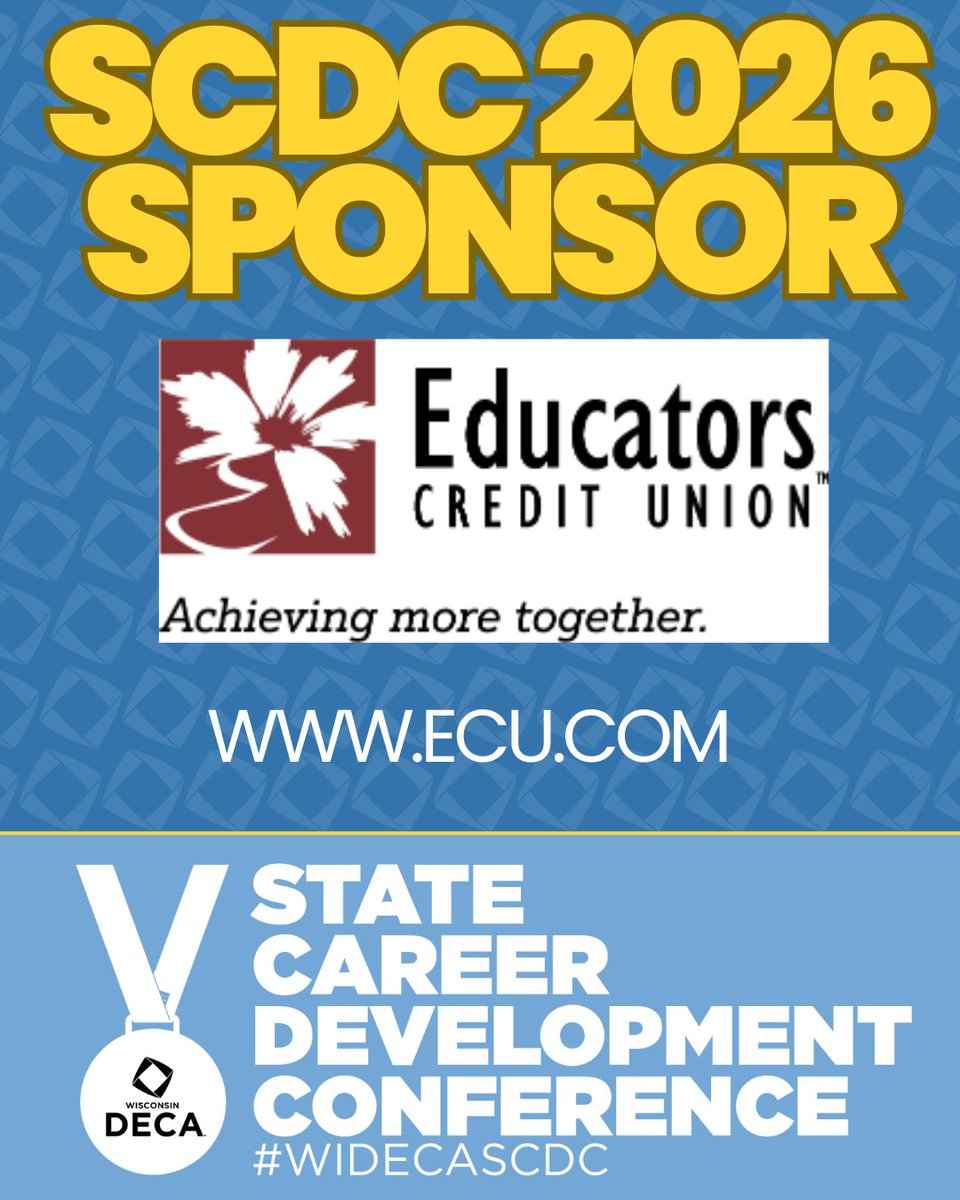 WI_DECA's tweet image. Thank you to Educators Credit Union for supporting #WIDECASCDC  Your commitment to financial empowerment helps our members Go The Extra in leadership and career success. We appreciate you!  #GoTheExtra
