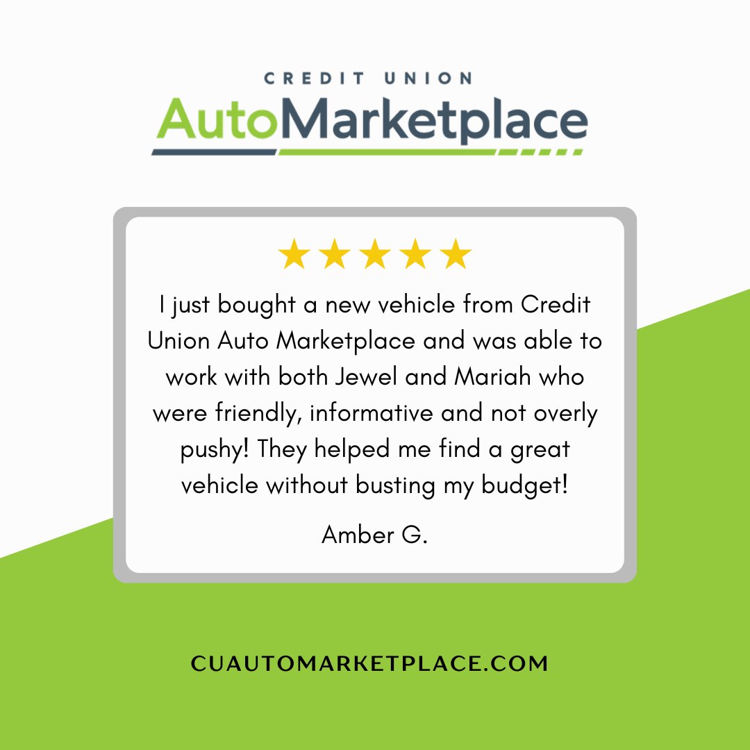 cuautomarket's tweet photo. Let's go Jewel and Mariah! We've got a fantastic team here that would love to help you find your dream ride. Come see us! #AutoMarketplace #CreditUnionAuto #DreamRide #VehicleShopping #CarBuying #AutoSalesTeam #BudgetFriendlyCars #FriendlyService #CarDeals https://t.co/ENfS6Hkfuq