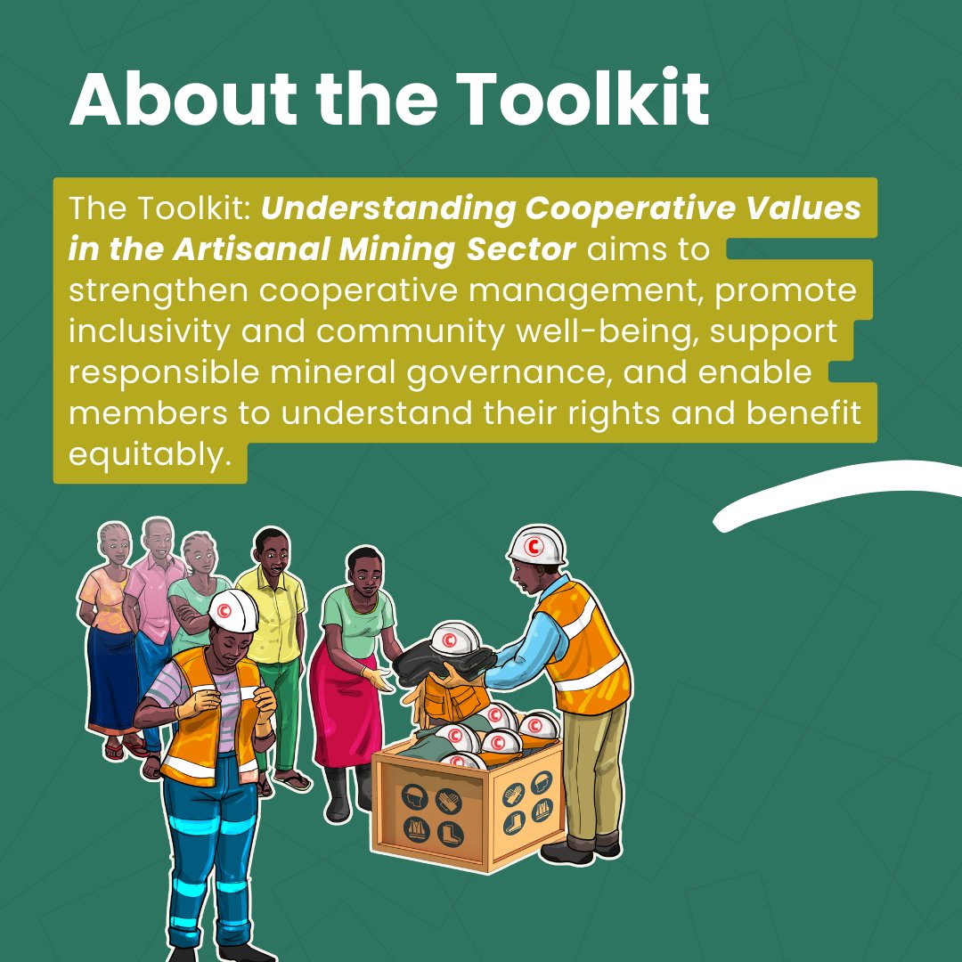 IMPACTtransform's tweet image. 📢@IMPACTtransform  has developed a new #Toolkit, Understanding Cooperative Values in the Artisanal Mining Sector, to support artisanal and small-scale miners in implementing governance structures that reflect their lived realities.
Access the toolkit 👉🏾 bit.ly/4cmNOoX