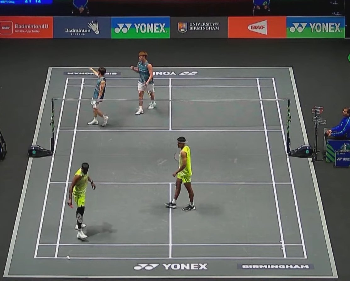 The youngsters to the R16 🔥

Kang Khai Xing/Aaron Tai 🇲🇾 won against Satwiksairaj Rankireddy/Chirag Shetty 🇮🇳

23-21
21-12

"We promise we will fight", and yes, they did!!! They delivered it perfectly indeed. Highest focus till the end by our pair 🔥

#AllEngland2026