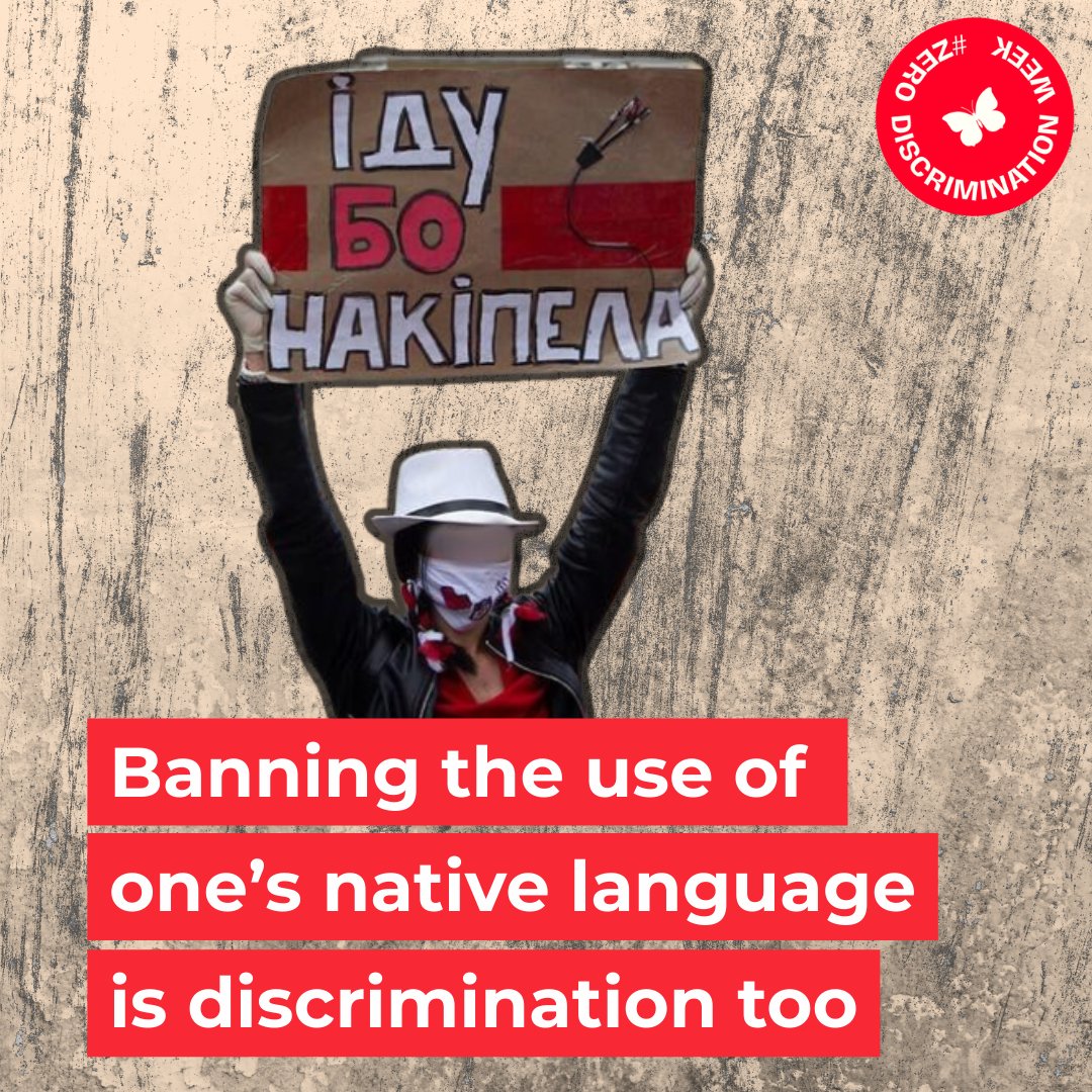 FreeViasna's tweet photo. #ZeroDiscriminationWeek: Belarusian language in Belarus is effectively under ban

The Belarusian language is increasingly perceived as a sign of political disloyalty. By order from superiors or out of fear of discrimination, it is being abandoned in favor of Russian in public administration, education, culture, and the media.

In places of detention, Belarusian-speaking political prisoners come under special scrutiny from colony staff. According to numerous testimonies, for using their native language political prisoners have faced additional pressure, mockery, and abuse from the administration. Many have had to switch to Russian in prison for safety reasons.

Belarusian-language literature has been confiscated and destroyed in penitentiary institutions.

Moreover, just last year the regime declared 26 “Mova Nanova” social media communities “extremist.” Mova Nanova is an initiative offering free Belarusian language courses. 
In February this year, a wave of detentions targeted booksellers and publishers of Belarusian-language literature.

Materials prepared as part of #ZDW2026 - The Others.