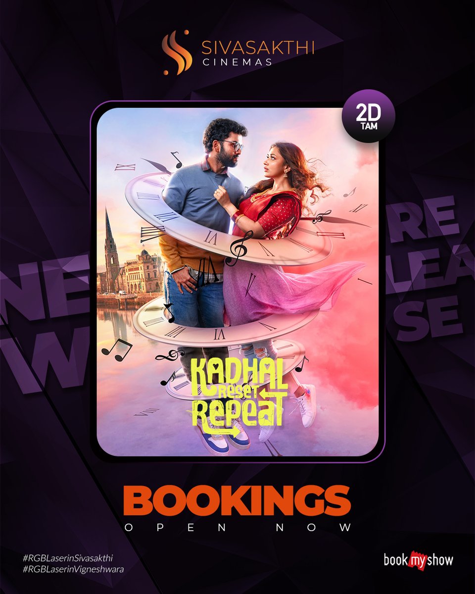 What if love had a second chance… and a third? ⏳❤️

Kadhal Reset Repeat is a magical romantic ride where time twists, hearts collide and destiny rewrites itself. 🎶✨

🎟️ Bookings Open Now!

#KadhalResetRepeat #TamilRomance #NowScreening #SivasakthiCinemas #BookNow