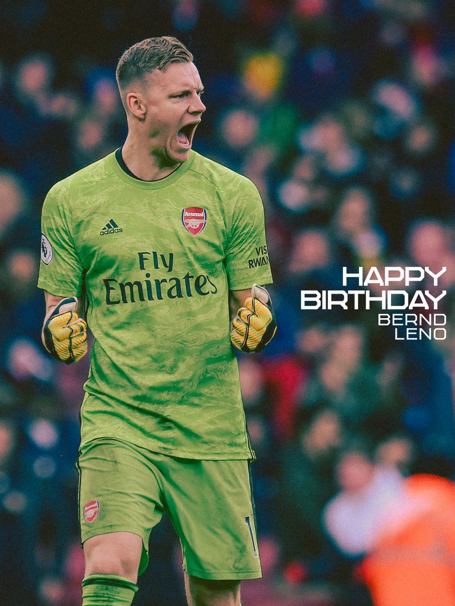 Arsenal's tweet photo. Happy birthday, Bernd! 🎈

🥳 @Bernd_Leno https://t.co/fsMe1nU0Jq