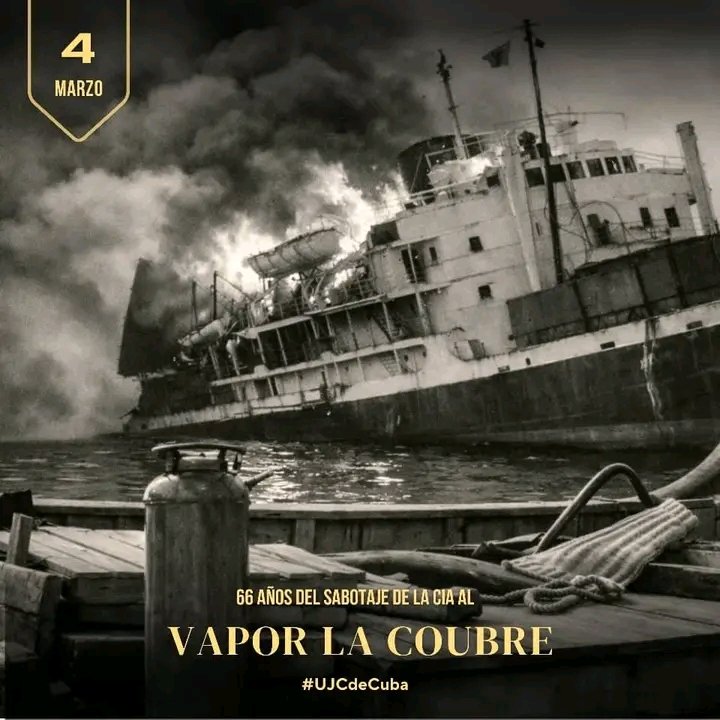 juventudhol's tweet photo. 👉El 4 de marzo de 1960, el vapor La Coubre fue saboteado en el puerto de La Habana, causando más de 100 muertos y cientos de heridos.

Al día siguiente, en el sepelio de las víctimas, Fidel proclamó por primera vez la consigna de "¡Patria o Muerte!".
@UJCdeCuba https://t.co/JgwHSLxsb7