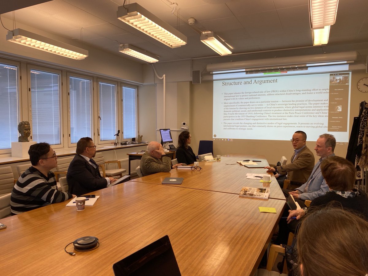 KimmoNuotio's tweet photo. Assoc prof Kangle Zhang from Peking University presenting on China’s models of so-called sovereign lending, in a historical perspective. ⁦@ChinaLawCenter⁩ ⁦@helsinkiuni⁩ https://t.co/RqsbjMW9z7