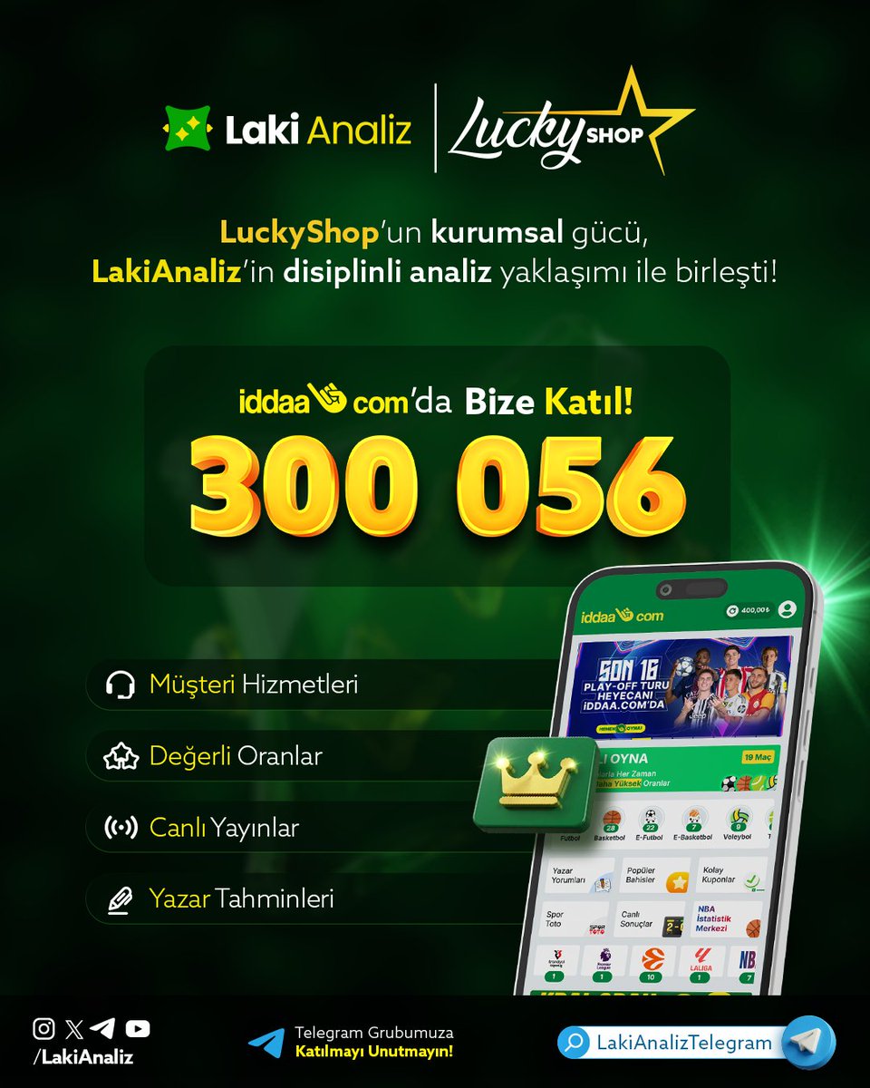 LakiAnaliz's tweet photo. LuckyShop x Laki Analiz

Futbol gündemi, değerli oranlar, canlı yayınlar ve yazar tahminleri artık tek çatı altında.

Sen de https://t.co/BeWA8rAo3d’da 300 056 bayi kodu ile aramıza katıl, avantajları kaçırma.

https://t.co/mVxFhdWvUW https://t.co/tdpgZU3m6N